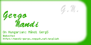 gergo mandi business card